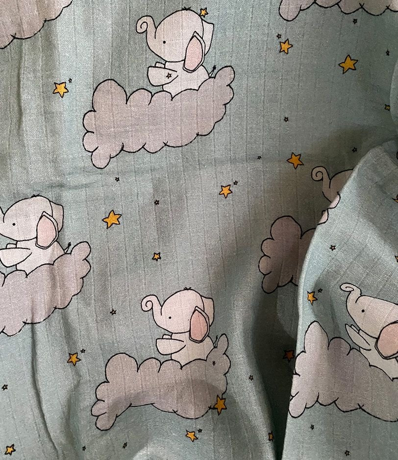 Elephant and Stars Swaddle